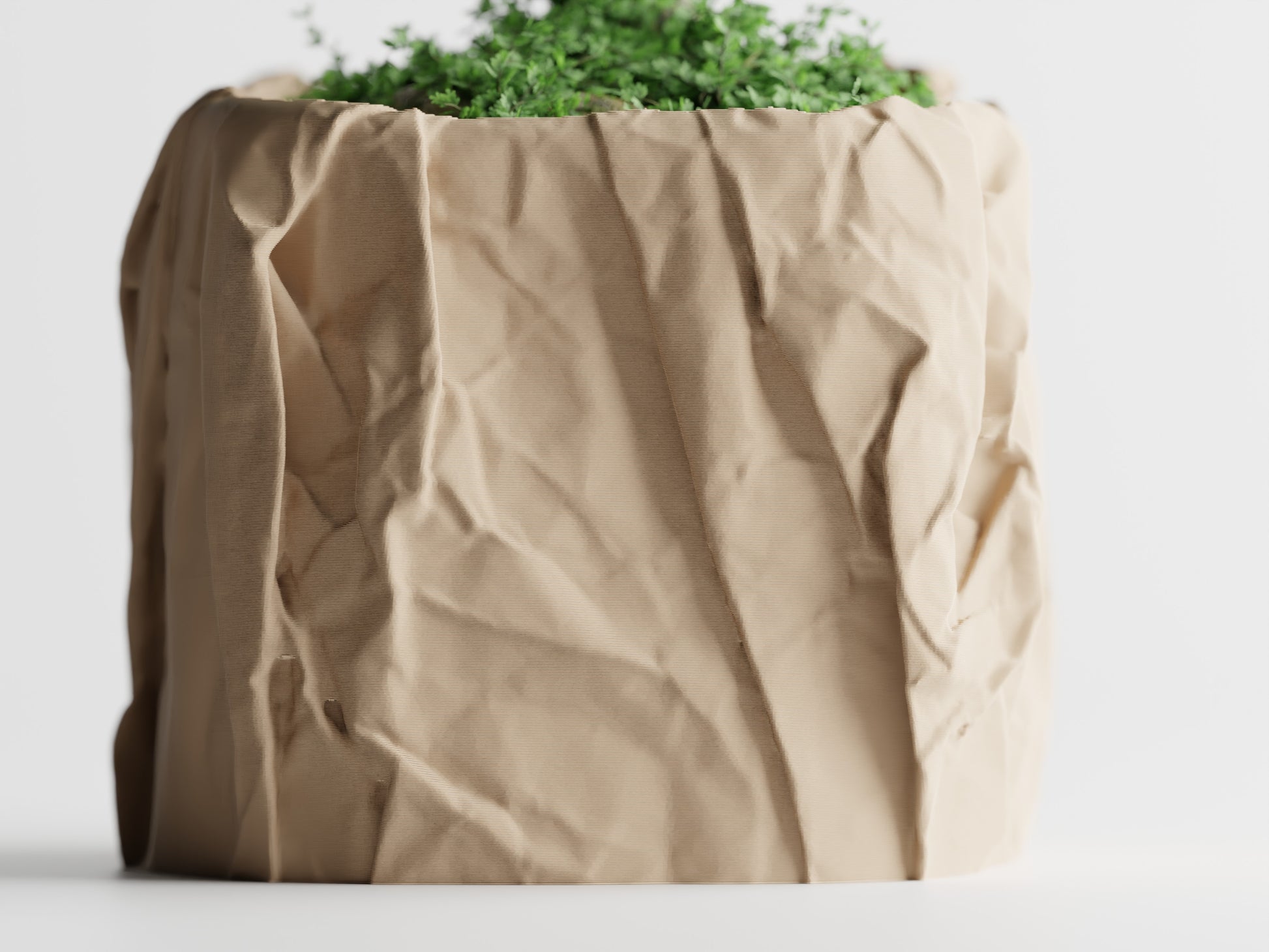 Crumbled Paper Plant Pot