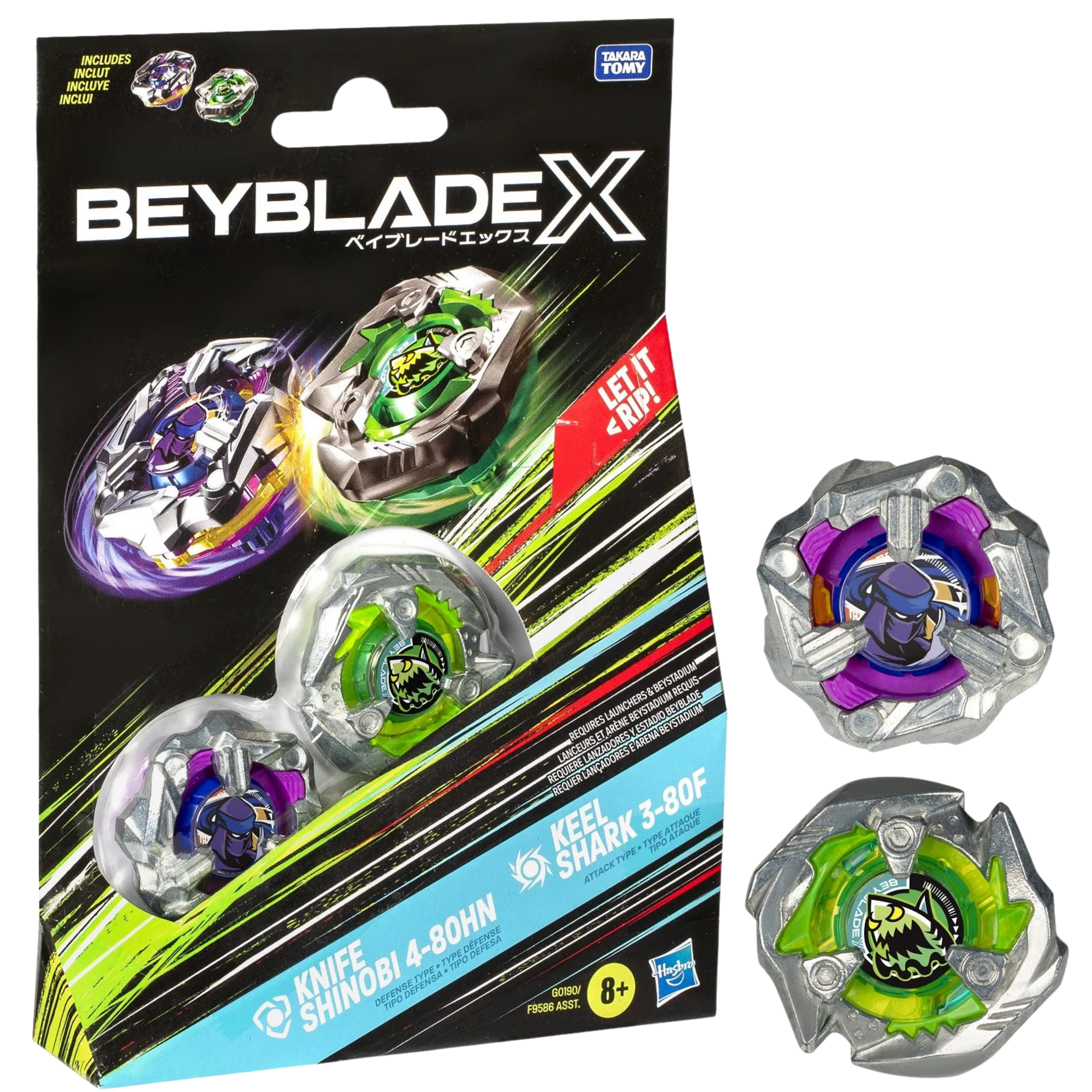 Beyblade X Knife Shinobi Keel Shark Dual Pack Set (shipped by September 5th)