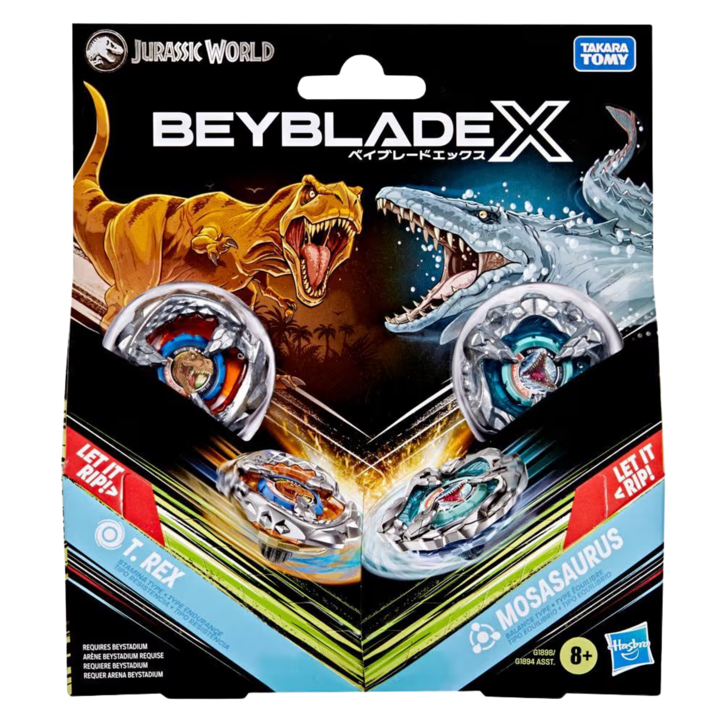 Beyblade X Jurassic World Collab T. Rex vs. Mosasaurus Multipack Set (shipped by September 5th)