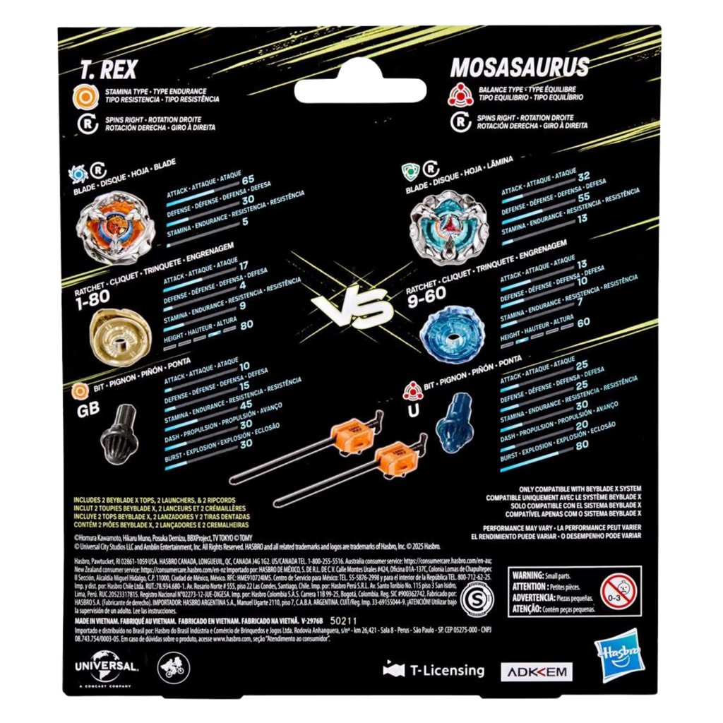 Beyblade X Jurassic World Collab T. Rex vs. Mosasaurus Multipack Set (shipped by September 5th)