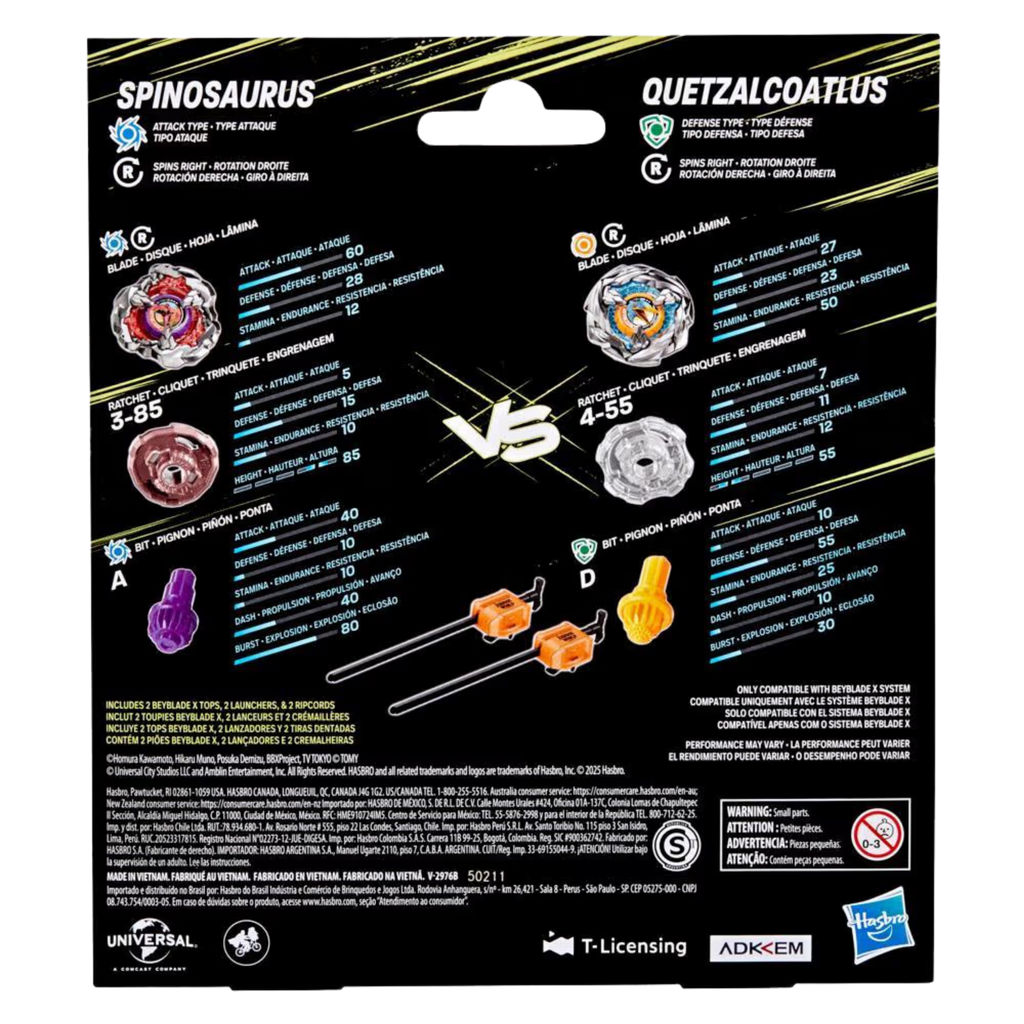 Beyblade X Jurassic World Collab Spinosaurus vs. Quetzalcoatlus Multipack Set (shipped by September 5th)